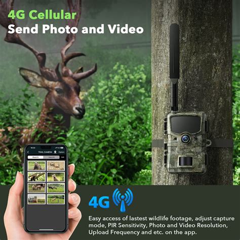 Voopeak 4G LTE Cellular Solar Powered Live View Trail Game Camera