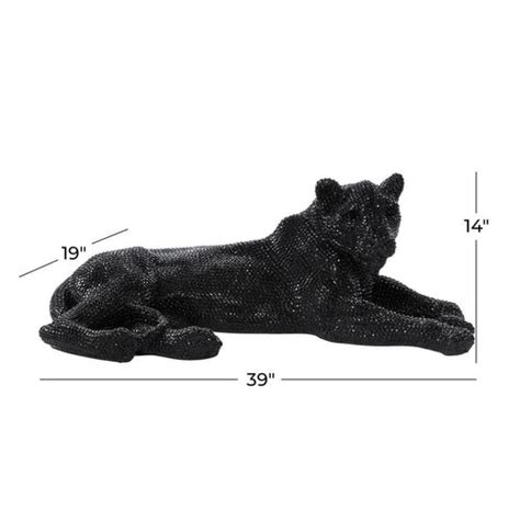 Glam Black Leopard Sculpture Panther Statue, | Ubuy India