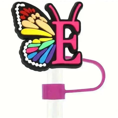 Butterfly Style Letters Silicone Straw Tip Covers For Stanley Cup