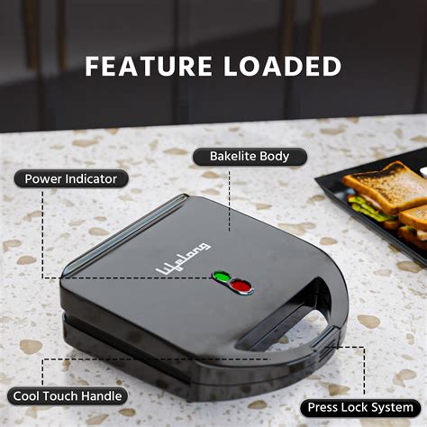 Lifelong Classic Pro 750W Sandwich Griller – 4 Slice Non-Stick Maker w ...