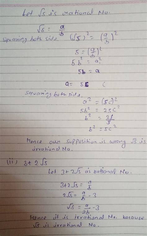 Prove that √5 is irrational number Hence show that 3 add 2√5 is also an ...