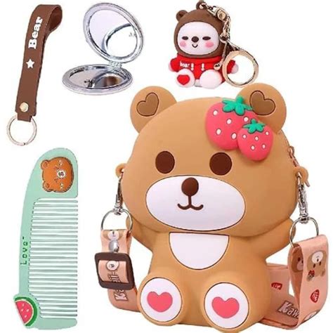 Cute Teddy Design Silicone Sling Bags for Girls – DOD Kart