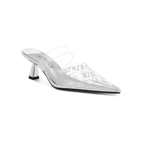 Buy London Rag Silver Pointed Toe Kitten Heel Mules Online