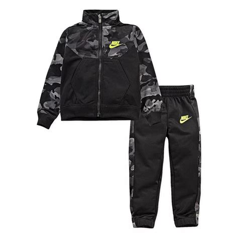Nike Kids Boy's Textured Camo Full Zip Jacket and Pants Two-Piece Track ...