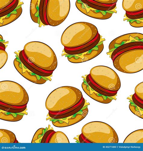 Hamburger stock vector. Illustration of cooking, bread - 45271400