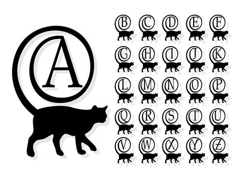 Buy Cat Monogram Letter SVG File for Cricut/ Monogram SVG / Cat Clip ...