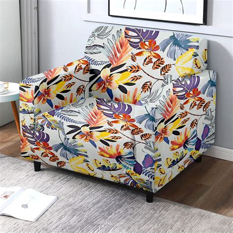 Cortina Single Seater Sofa Cover, Polyster Spandex Stretchable Elastic ...