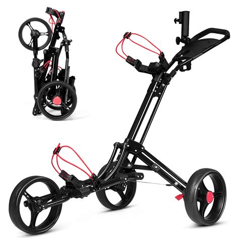 Costway Foldable 3 Wheel Steel Golf Pull Push Cart India | Ubuy