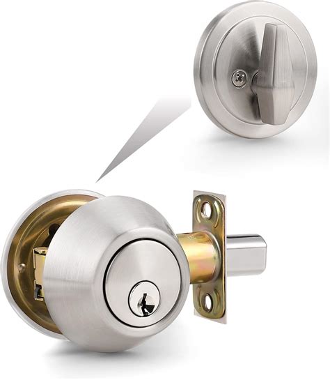 YOYIAG Round Deadbolt Lock: 35-55 mm Single Cylinder Deadbolt with 3 ...