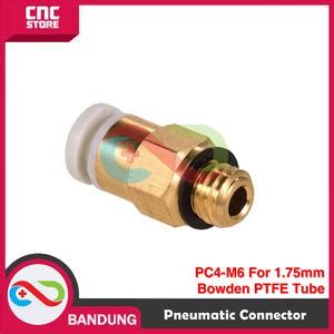 Jual PNEUMATIC CONNECTORS PC4-M6 KUNING 3D PRINTER 1.75MM BOWDEN PTFE ...
