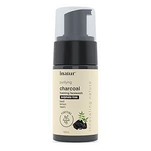 inatur Purifying Charcoal Foaming Face Wash | Acne & Oil Control | Deep ...