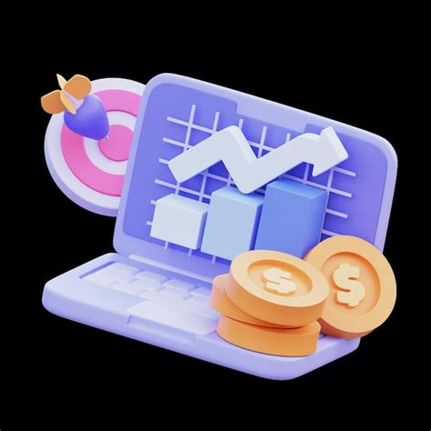 Monitor accounting 3d graphic illustration | Premium PSD