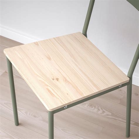 VIHALS table and 4 chairs, white white/grey-green pine, 107 cm (421/8 ...