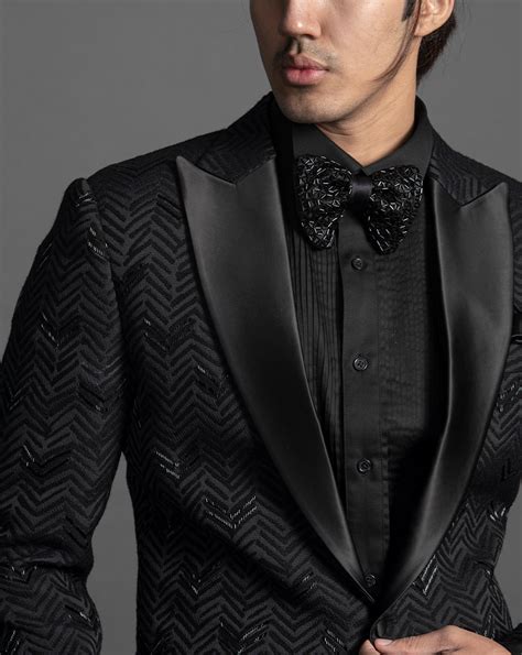 Black Embroidered Tuxedo Suit – Teal Man