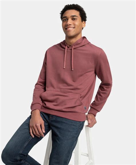 Buy Super Combed Cotton Rich French Terry Hoodie Sweatshirt with Ribbed ...