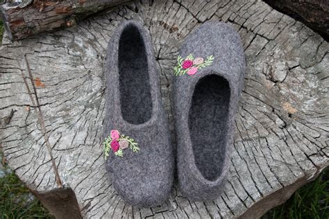 Handmade Felted Wool Slippers for Women Eco Friendly Boiled Wool Shoes ...
