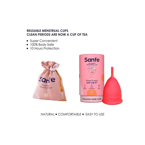 Buy SANFE REUSABLE MENSTRUAL CUP WITH NO RASHES LEAKAGE OR ODOR ...