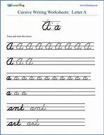 Image result for Cursive Writing Letter A