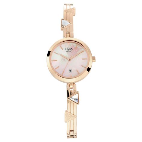Titan Raga Viva Mother of Pearl Dial Women Watch With Metal Strap NS26 ...