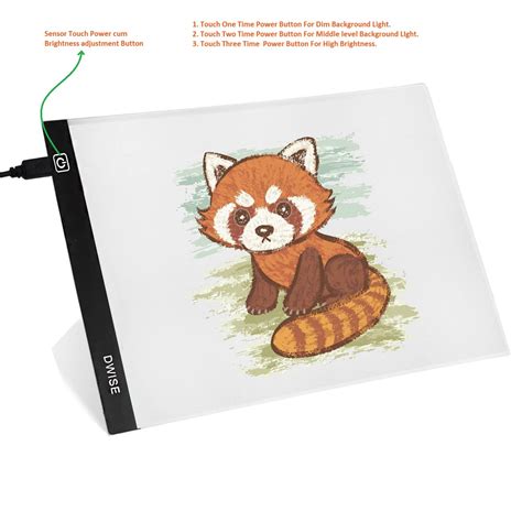 Dwise A4 Size LED Lighted Drawing Tracing Board 3 Adjustable Brightnes ...
