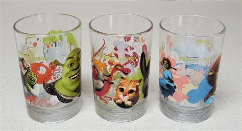 Dreamsworks Shrek Mcdonalds Set of 3 Clear Drinking Glasses - Etsy
