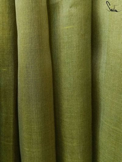 Olive Green Zari Work Cotton Silk Saree|Melon Mist|Suta