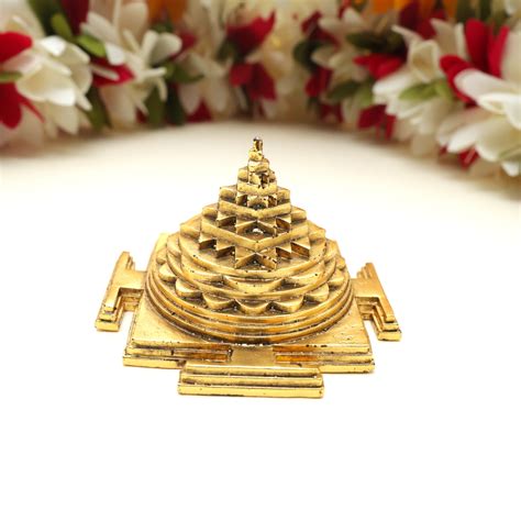 Antique Gold 3D Mahalakshmi Devi Sri Chakra/Shri Yantram - Comes With ...