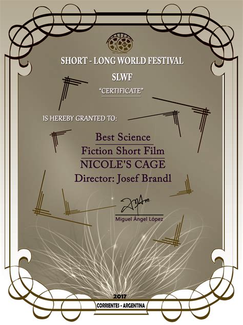 Best Science Fiction Short Film Award für Nicole’s Cage – SKALARFILM ...
