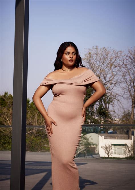 Madilyn Flowy Off-Shoulder Modal Rib Maxi Dress