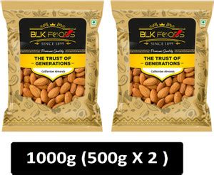 BLK FOODS Select Premium California Badam Dry Fruits 1 Kilogram Almonds ...