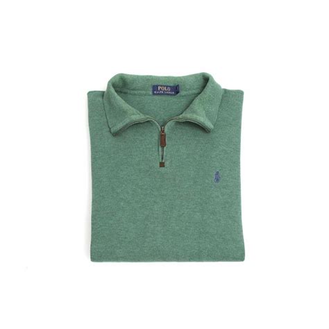 Light green Ralph Lauren quarter zip sweatshirt... - Depop