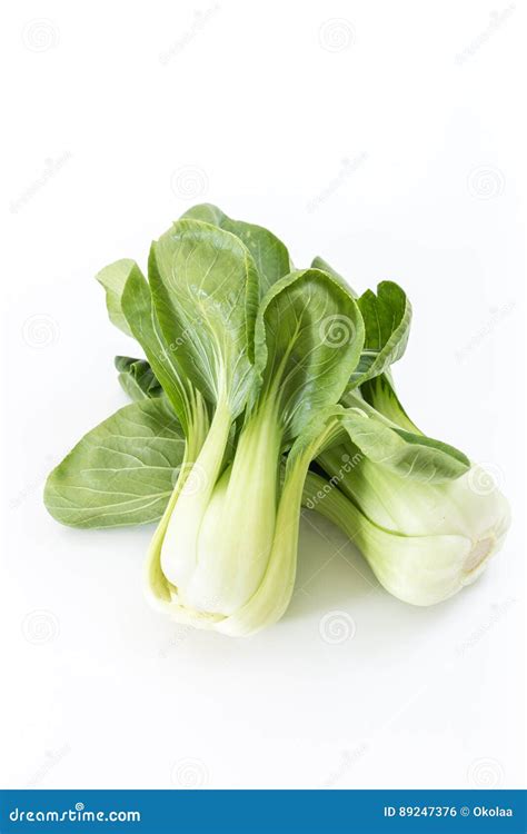 Bunch of Fresh Green Baby Bok Choy, on White Stock Photo - Image of ...