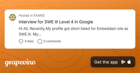 Interview for SWE III Level 4 in Google - Grapevine