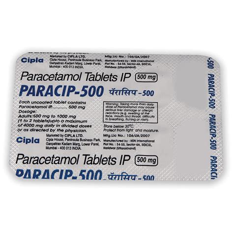 Buy Paracip-500 Tablet online | Uses, Side Effects, Price and ...