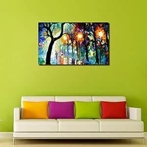 999STORE Wooden Framed Printed Modern City Canvas Painting for Living ...