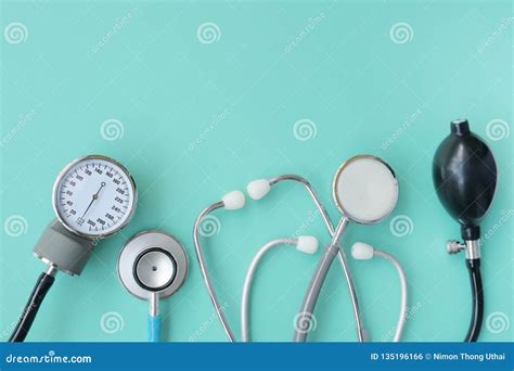 Blood Pressure Meter and Stethoscope Stock Photo - Image of illness ...