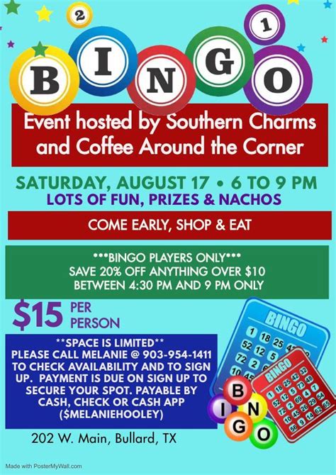 Bingo Game Night w/Southern Charms & Coffee Around the Corner, 202 W ...