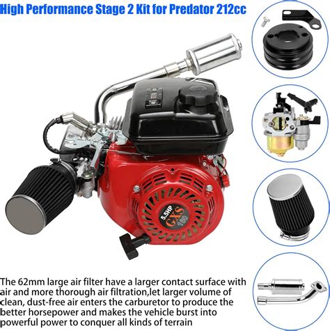 YOXUFA Carburador de carreras de 212 cc para Predator 212cc 224cc 196cc ...