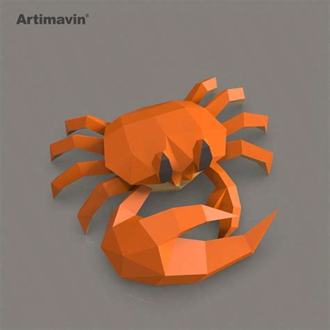 Artimavin Crab Marine Stereoscopic Creative 3d Origami Paper Sculpture ...
