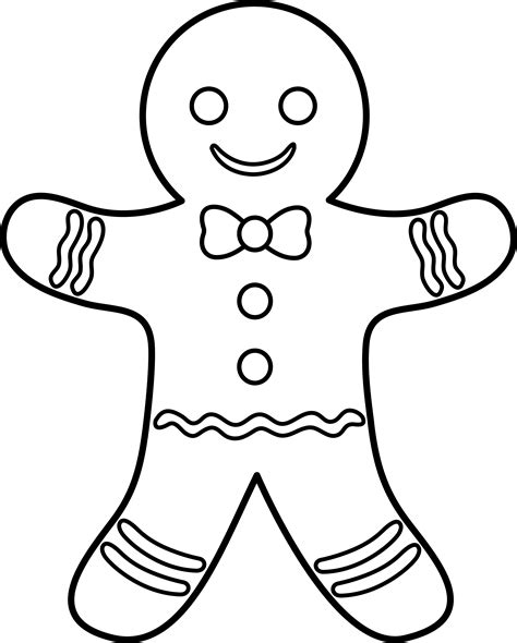 Free Gingerbread Man Outline, Download Free Gingerbread Man Outline png ...