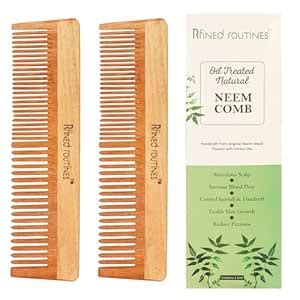 Buy Rfined Routines Neem Wooden Comb - Soaked In 17 Herbs, Neem ...
