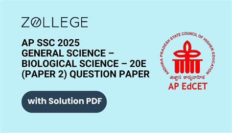 AP SSC 2025 General Science (Paper II) - Biological Science - 20E ...