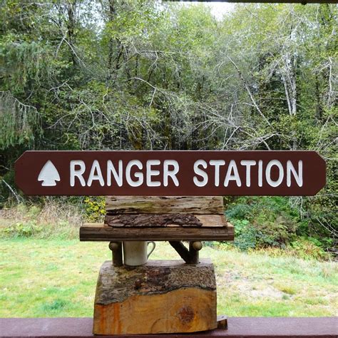 National Park Style RANGER STATION Sign. Trail Road Street Cabin ...