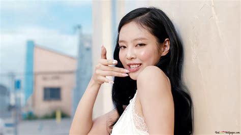 Cute Smiling 'Jennie' from BlackPink - Mantra Album Shoot 4K wallpaper download