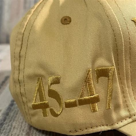 Official Donald Trump Campaign Rare All Gold Age MAGA Hat CaliFame Make ...