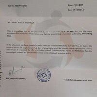 Analyst Hr Services — fake job fraudulent