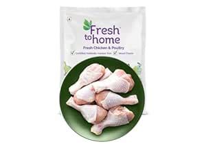 FreshToHome Premium Chicken Drumsticks with Skin | Pack of 6, 450g Pack ...