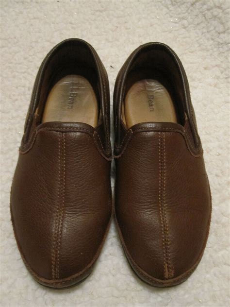 LL Bean Mens 12 Elkhide Leather Slippers Slip on Loafer 272346 for sale ...