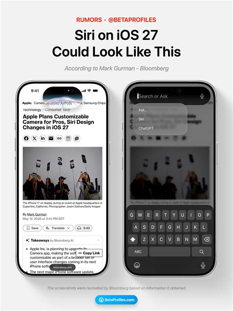 Siri on iOS 27 could look like this - Beta Profiles