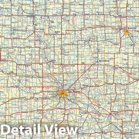 Historic Map : National Atlas - 1956 Shell Highway Map of Iowa. - Vint ...